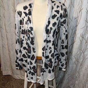 Leopard Print Open Front Cardigan